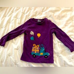 Polarn O. Pyret purple long sleeve tee with bunny